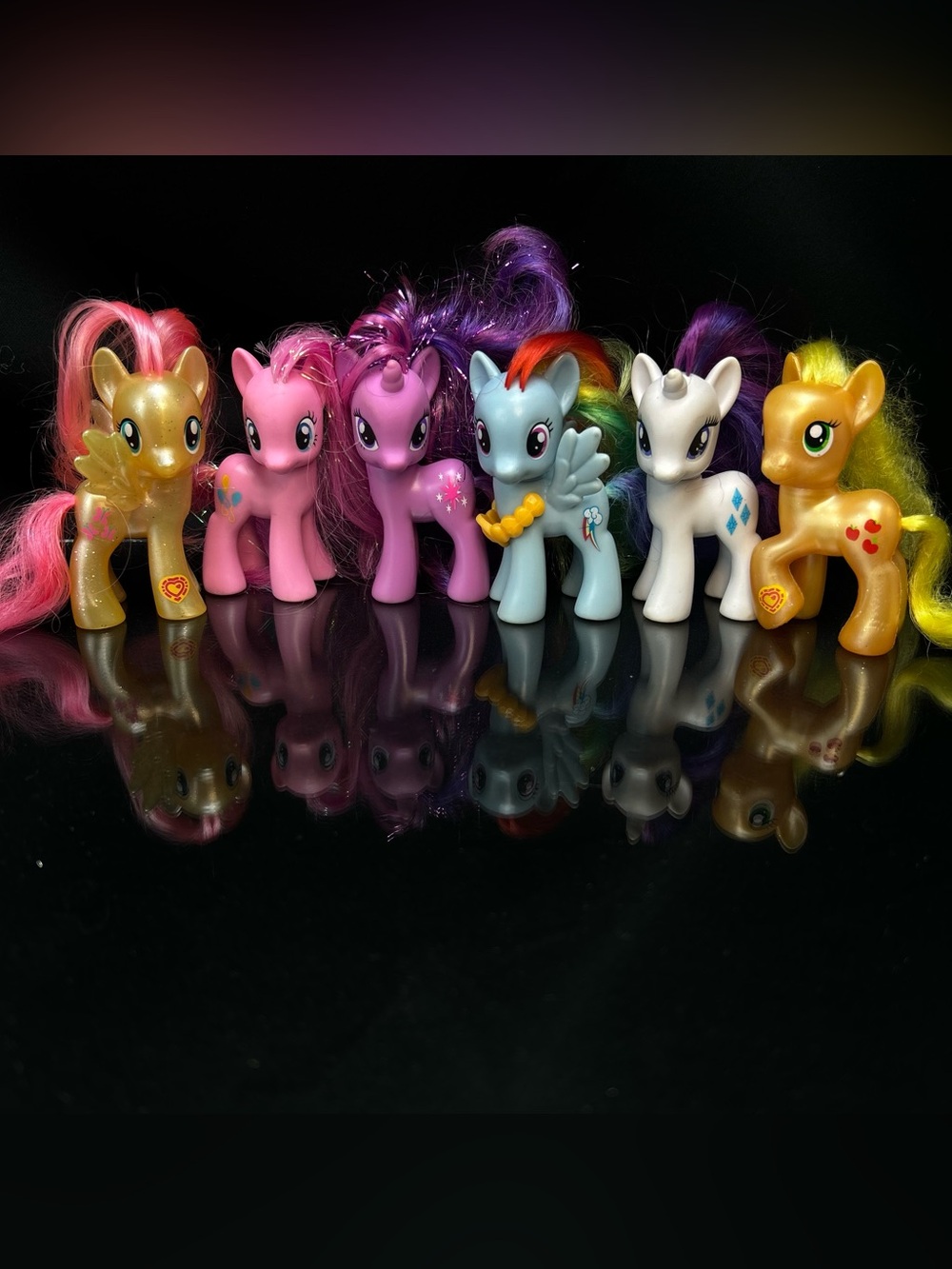My Little Pony Mini Figure Set - Pink, Purple, Blue, White, Gold